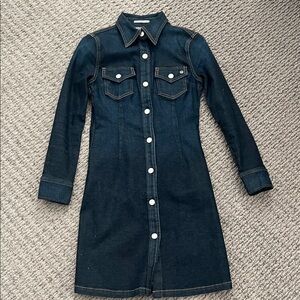 Dark Blue Denim Shirt Dress